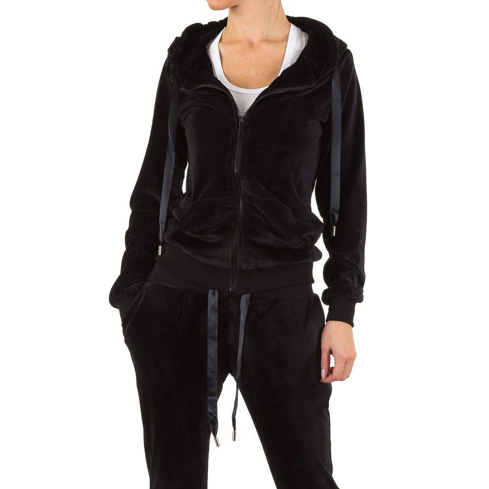 verlangen waarschijnlijk Zending Dames velvet huispak / velours joggingpak - zwart - Lunamex Jewelry &  Fashion