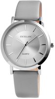 Excellanc dameshorloge met lederen band - grijs