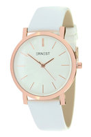 Ernest NOVA dameshorloge met lederen band - rosé / wit