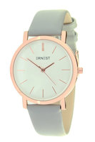 Ernest NOVA dameshorloge met lederen band - rosé / lichtgrijs