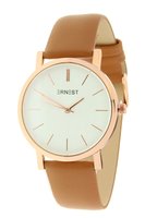 Ernest NOVA dameshorloge met lederen band - rosé / camel