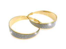 Creolen Ø45mm gediamantiseerd - bicolor doublé