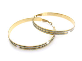 Creolen Ø55mm gediamantiseerd - bicolor doublé