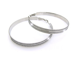 Creolen Ø55mm gediamantiseerd - verzilverd