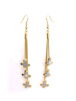 Oorhangers gediamantiseerd, vlinders - bicolor doublé