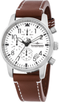 Thunderbirds MultiProChrono chronograph herenhorloge met lederen band - bruin / wit