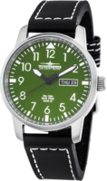 Thunderbirds EvoPro herenhorloge met lederen band - groen / zwart