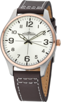 Thunderbirds Basic herenhorloge met lederen band - donkerbruin / rosé
