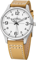 Thunderbirds Basic herenhorloge met lederen band - wit / beige