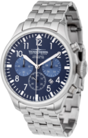 Thunderbirds Historage 1956 chronograph herenhorloge met stalen band - blauw / zilver