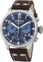 Thunderbirds Historage 1956 chronograph herenhorloge met lederen band - blauw / bruin