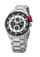 Thunderbirds FightingSteelPro chronograph herenhorloge met stalen band - zwart / zilver