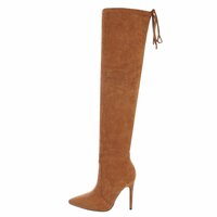 Dames overknee laarzen high heels - camel