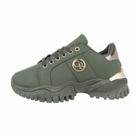 Dames chunky sneakers met dikke zolen - groen
