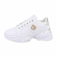 Dames chunky sneakers met dikke zolen - wit