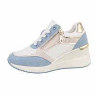 Dames wedge sneakers met sleehakken - blauw