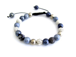 Karma style armband met edelsteen kralen (handwerk)
