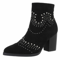 Dames cowboy enkellaarzen / western laarsjes met studs - zwart