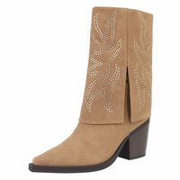 Dames cowboy sleeve laarzen / western laarsjes met strass - bruin camel