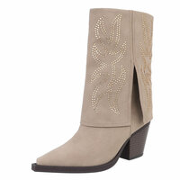 Dames cowboy sleeve laarzen / western laarsjes met strass - beige