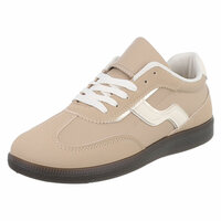 Dames retro sneakers / lage gympen - beige / lichtbruin