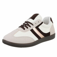 Dames retro sneakers / lage gympen - wit / zwart