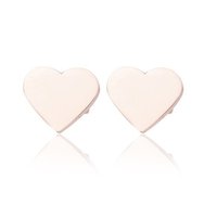 Oorstekers / ear studs staal rosé plated - hart