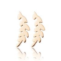 Oorstekers / ear studs staal goud plated - blad