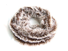 Dames pluche sjaal / loop kolsjaal imitatiebont - bruin