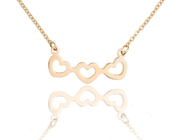 Ketting met hanger hart - edelstaal gold plated