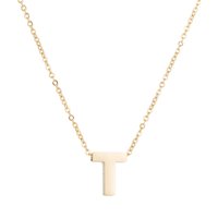Ketting met hanger edelstaal goud - letter T