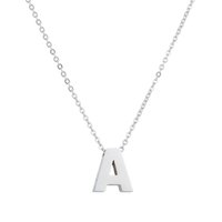 Ketting met hanger edelstaal zilver - letter A