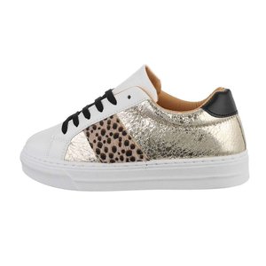 Dames sneakers / lage gympen met panterprint - goud - Lunamex Jewelry \u0026  Watches