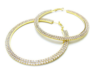 Creolen Ø 80mm - Zirkonia / strass