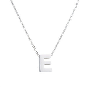 Ketting met hanger edelstaal - letter E - Jewelry Watches