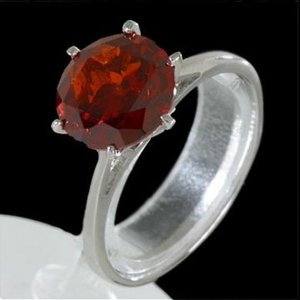 Zilveren ring met zirkonia - red