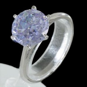 Zilveren ring met zirkonia - lavender