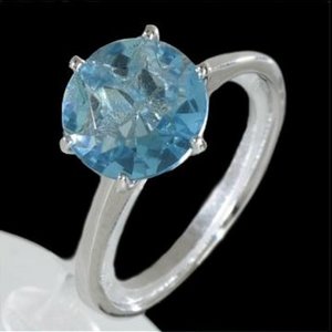 Zilveren ring met zirkonia - blue