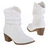 Dames cowboy laarzen / enkellaarsjes - wit_