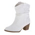 Dames cowboy laarzen / enkellaarsjes - wit_