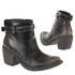 Dames cowboy laarzen / enkellaarsjes met gesp - zwart bruin_
