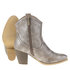 Dames cowboy laarzen / enkellaarsjes met studs - zilver/beige_