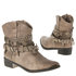 Dames cowboy laarzen / enkellaarsjes met riemen - beige_
