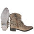 Dames cowboy laarzen / enkellaarsjes met riemen - beige_