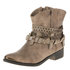 Dames cowboy laarzen / enkellaarsjes met riemen - beige_
